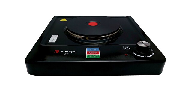 Kunhya 1001-1 Tek Gözlü Elektrikli Siyah Emaye Set Üstü Ocak