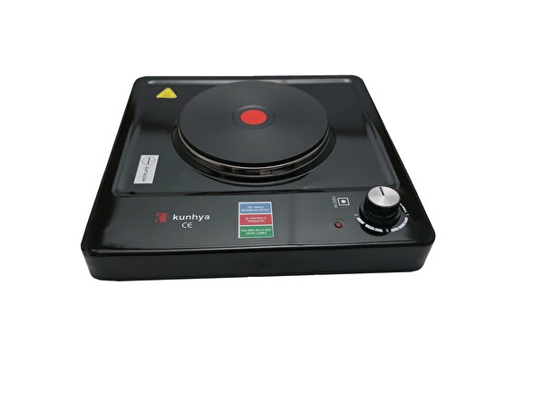 Kunhya 1001-1 Tek Gözlü Elektrikli Siyah Emaye Set Üstü Ocak