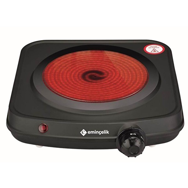 Eminçelik EC-SU VCB 01 1200 W Set Üstü Tek Gözlü Seramik Camlı Siyah Gövdeli Elektrikli Ocak