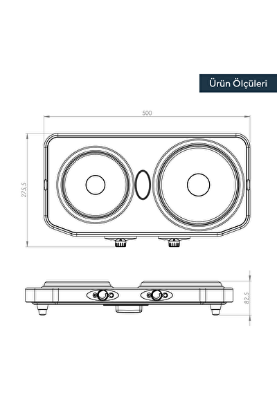 Kumtel LX-7021 Elektrikli Çiftli Hotplate Set Üstü Ocak