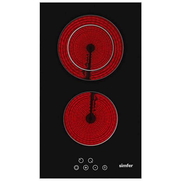 Simfer 3045 Siyah Set Üstü 2 Gözlü Elektrikli Cam Ocak