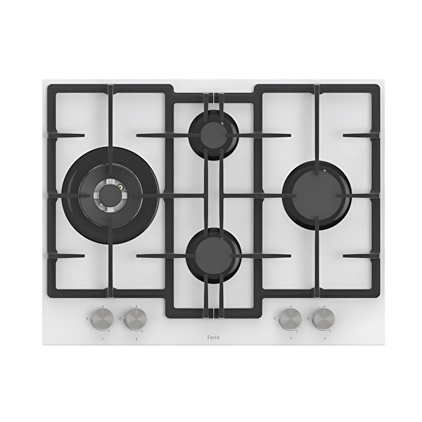 Resim Ferre ED076 Wok Gözlü Beyaz Ankastre Ocak 