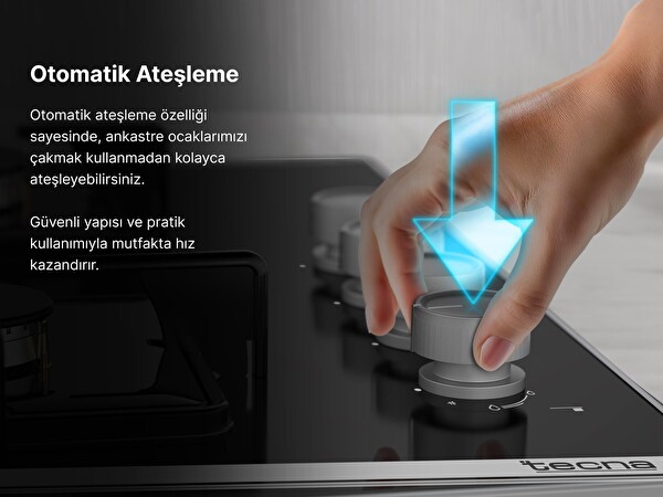 Tecna Süo 604X 4 Gözlü Doğalgazlı Set Üstü Ocak Inox