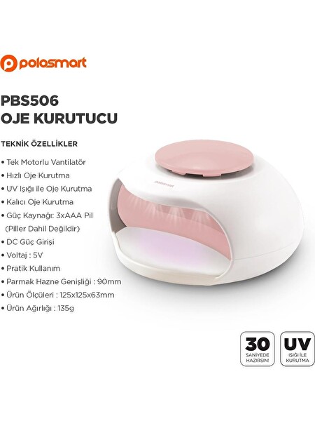 Polosmart PBS506 Oje Kurutucu - Pembe