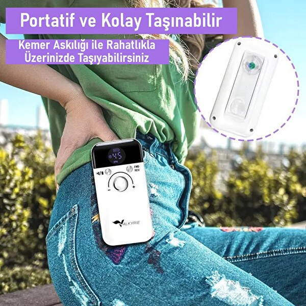 Valkyrie Profesyonel Şarjlı Tırnak Frezesi 45000 RPM LCD 2000mAh Manikür Pedikür Makinesi