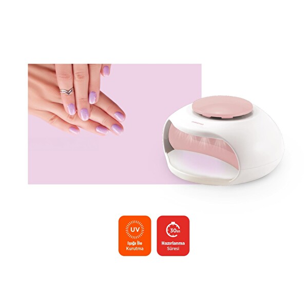 Polosmart PBS800 UV Işıklı Hızlı Oje Kurutucu Pembe