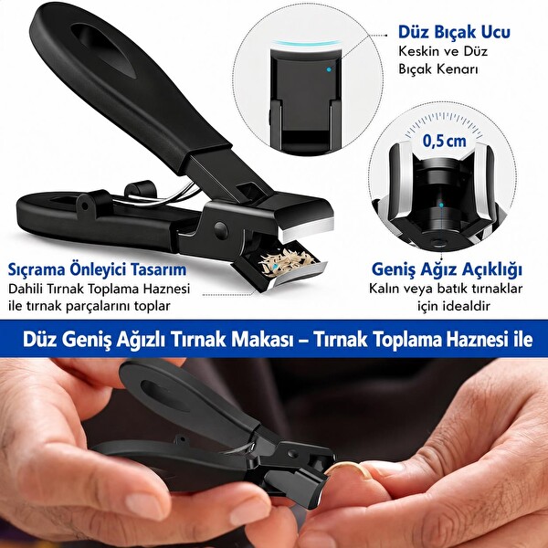 Valkyrie 5 Parça Kalın Tırnak Kesici Tırnak Eğesi Temizleme Aparatı ve Cımbızlı Pedikür Seti