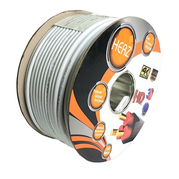 Herz RG6 U6 Trishield 80 Tel 100 Metre Anten Kablosu 2