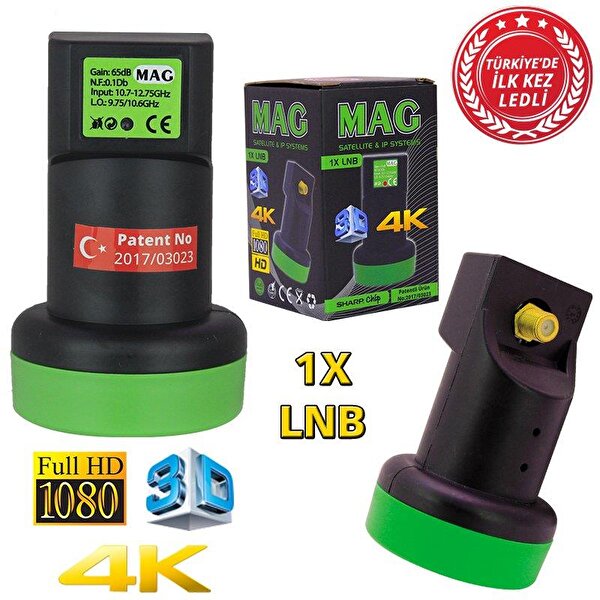 Mag Mag Full HD 4K Ledli 0.1 dB Single Tekli LNB
