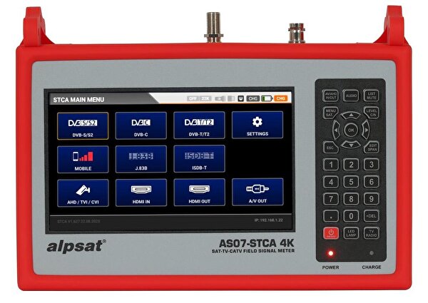 Alpsat  Alpsat AS07STCA-4K DVB S-S2/T-T2/C/J.83B /Isdb-t Combo Sinyal Analizörü