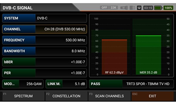Alpsat AS07STCA-4K DVB S-S2/T-T2/C/J.83B /Isdb-t Combo Sinyal Analizörü