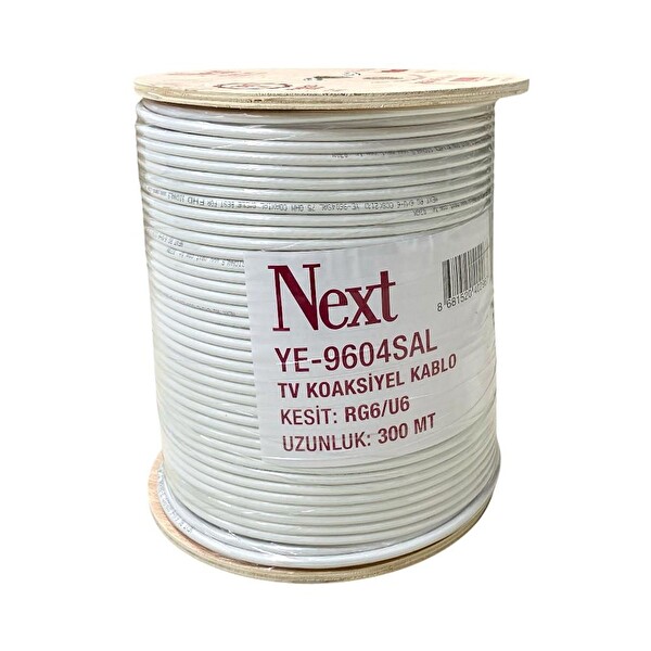 Next YE-9604SAL RG6U6 FHD Koaksiyel 96 Tel 300 Metre Anten Kablosu