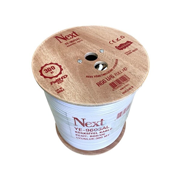Next YE-9603AL RG6U6 Full HD Koaksiyel Anten Kablosu 96 Tel 300 Metre