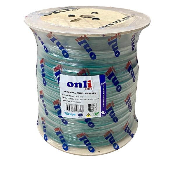 Onli RG6U6 Yeşil Anten Kablosu 300 M 64 Tel