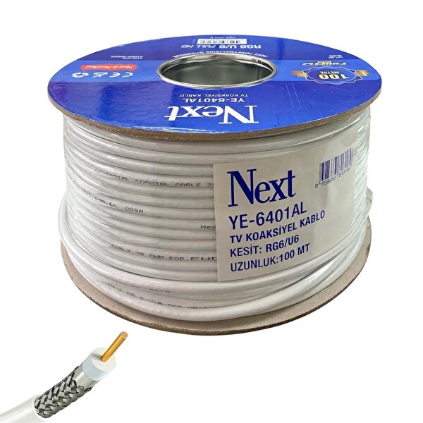 Next YE-6401AL RG6U6 Anten Kablosu 64 Tel - 100 Metre