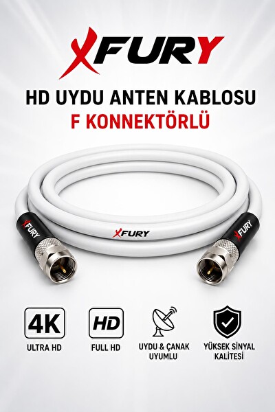 Fury HD Uydu Anten Kablosu 15 Metre F Konnektörlü Full HD 4K TV Kablosu