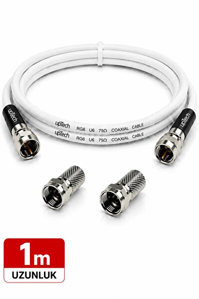 Uptech HD Uydu Anten Kablosu 1 Metre F Konnektörlü Full HD 4K TV Kablosu