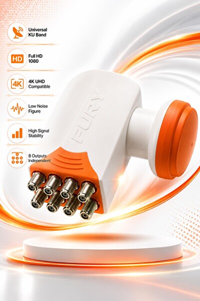 Fury SP-801 Sekizli Universal LNB Full HD 4K UHD Çanak Anten Uydu Alıcı Başlığı
