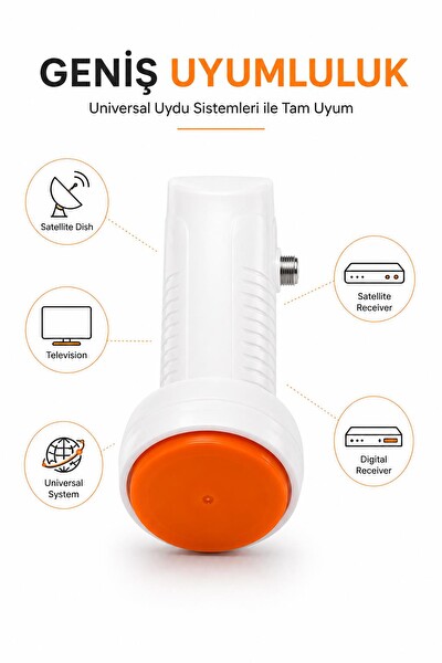 Fury SP-100 Tekli Universal LNB Full HD 4K UHD Çanak Anten Uydu Alıcı Başlığı