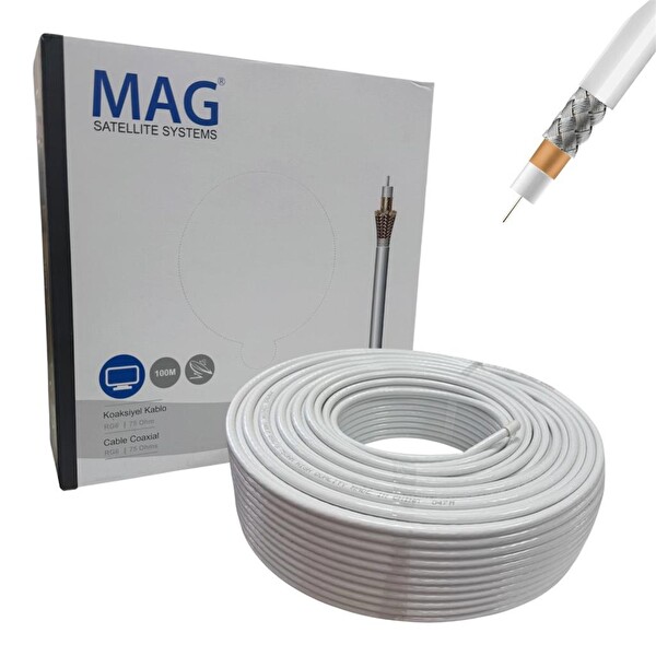 Mag RG6-U İthal Uydu Anten Kablosu Kutulu - 100 Metre