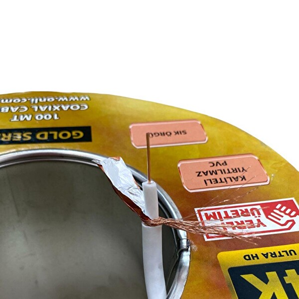 Onli Gold Seri RG6U6 100 Metre 80 Tel Beyaz Anten Kablosu Yerli Üretim