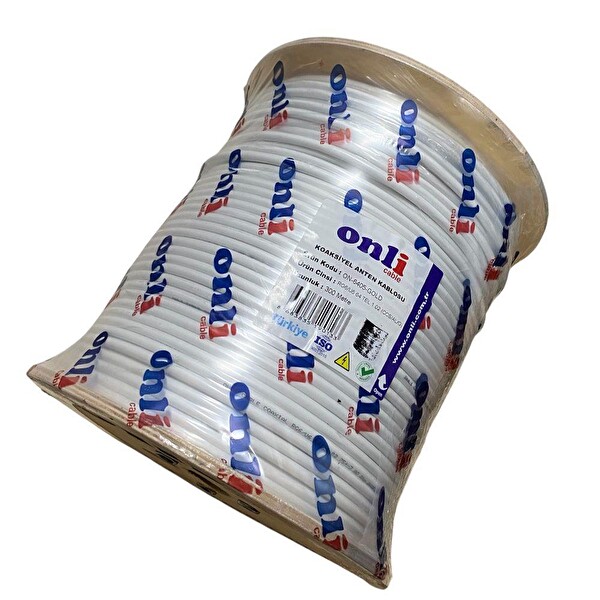 Onli Gold Seri RG6U6 300 Metre 64 Tel Beyaz Anten Kablosu Yerli Üretim