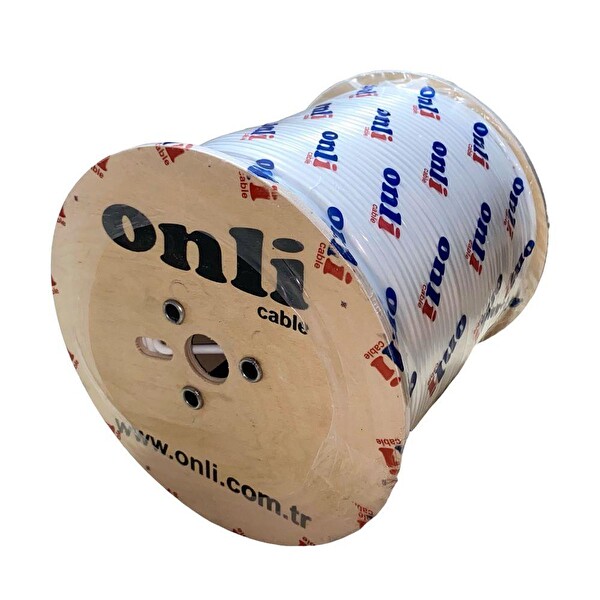 Onli Gold Seri RG6U6 300 Metre 64 Tel Beyaz Anten Kablosu Yerli Üretim