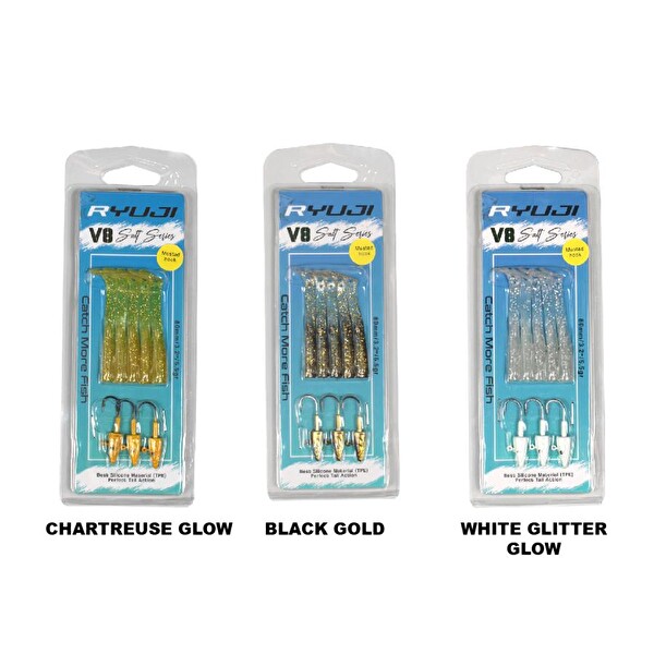 Ryuji V8 8 CM 5.5 G LRF Red Head White Silver Silikon Yem