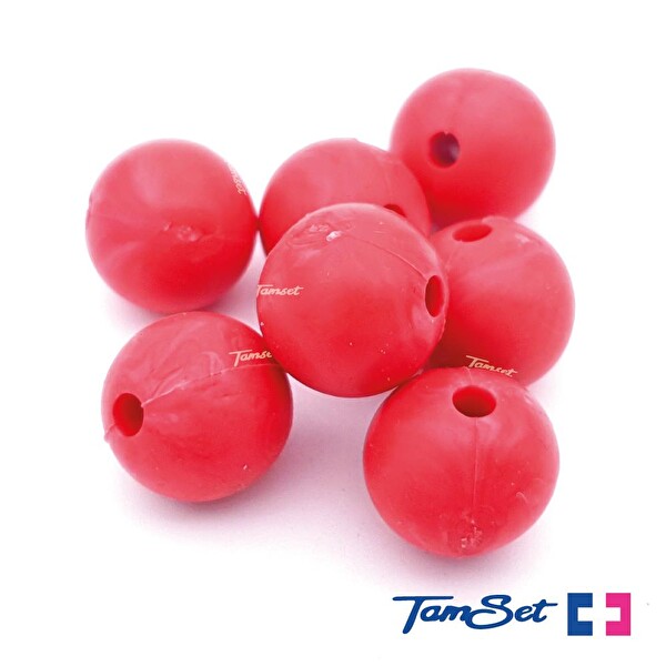 Tamset 1.3 CM Çapında 8AD Kırmızı Silikon Olta Takımı Boncuğu