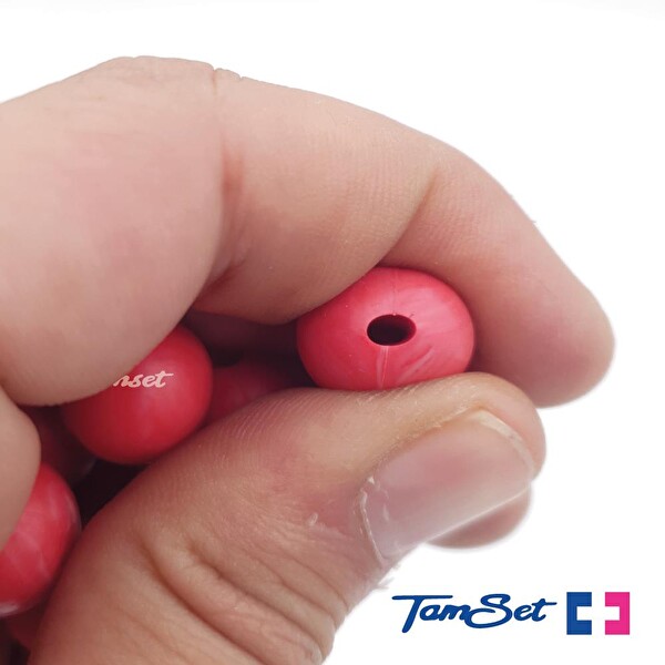 Tamset 1.3 CM Çapında 8AD Kırmızı Silikon Olta Takımı Boncuğu