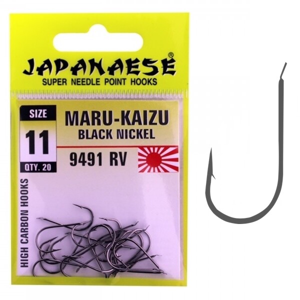 Japanese Maru Kaizu RV Karbon Çapraz Black Nickel 9491 Olta İğnesi No:13