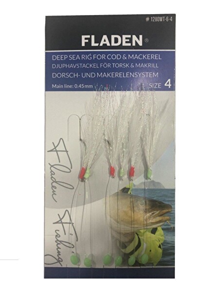 Fladen F1280WT-6-1-0 Fladen Sabiki Beyaz Tüylü 1/0 Numara 6 Kancalı Palamut Çaparisi