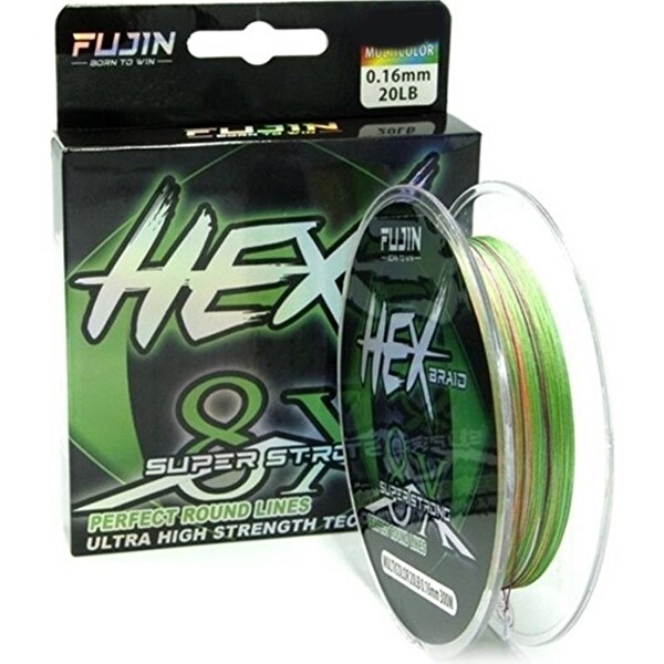 Fujin Hex Braid 8x MultiColor PE Örgü İp 150 M 0.12 MM Olta Misinası