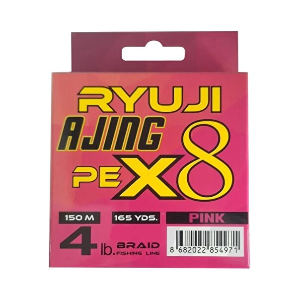 Ryuji Ajing X8 PE İp Misina Pink-PE 150 M 0.4 Olta Misinası