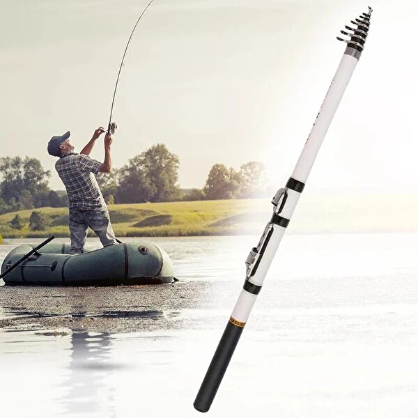 Valkyrie 2.1 Metre Karbon Fiber 6 Boğum 6 Halka Teleskopik Balık Olta Kamışı