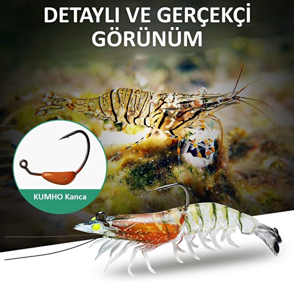 Valkyrie 9 CM 11.5 GR Gerçekçi Levrek Katili LRF Spin Silikon Karides Balık Yemi - 3 Adet