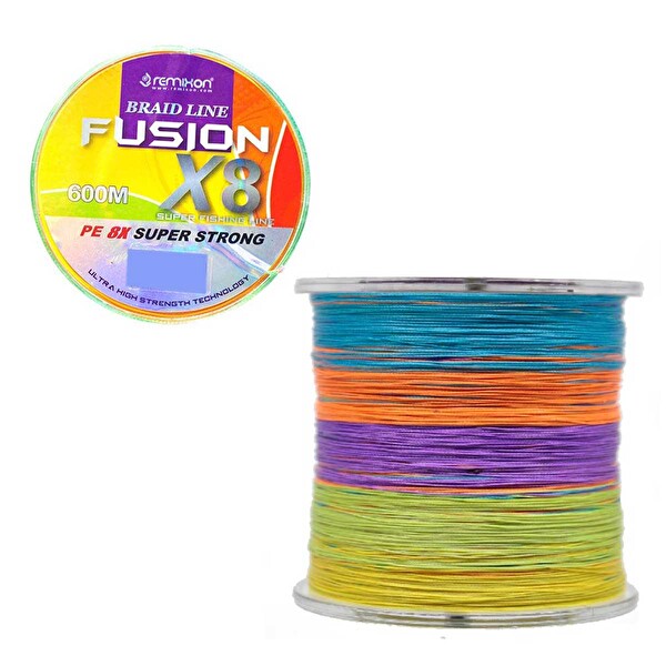 Remixon Fusion x8 MultiColor İp 600 M 0.30 MM Olta Misinası