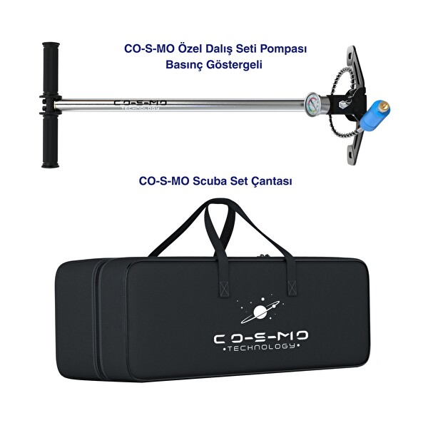 Cosmo Technology Taşınabilir Dalış Seti - Doldurulabilir Mini Tüp ve Şnorkel Maskesi