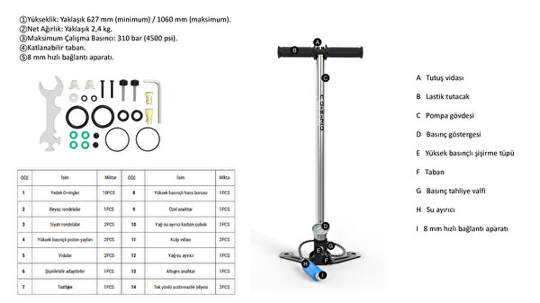 Cosmo Technology Taşınabilir Dalış Seti - Doldurulabilir Mini Tüp ve Şnorkel Maskesi