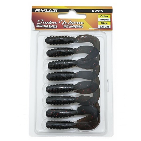Ryuji Swim Worm 5.5 CM TPR Kokulu Silikon Yem Mussel