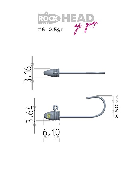 Fujin Rock-Head 6no Aji Game JigHead 1.5 GR