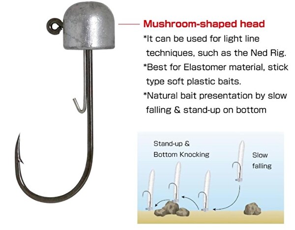 Owner 4151 Block Head JigHead Lead-NO:1/0-3/16 OZ