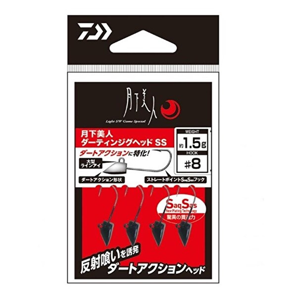 Daiwa Gekkabijin Darting Jig Head SS İğne Metallic Black-NO:10-1 GR