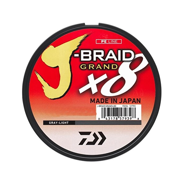 Daiwa J-Braid Grand x8 Gray-Light İp Olta Misinası 135 MT Gray-Light-0.16 MM
