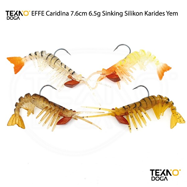 Effe Caridina 7.6 CM 6.5 G Silikon Karides 4 Renkli Set