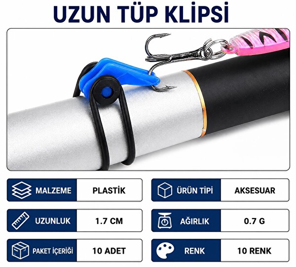 Valkyrie 10’lu Olta Kanca Tutucu Balıkçılık İğne Sabitleyici Olta Kamış Koruyucu Klips Seti