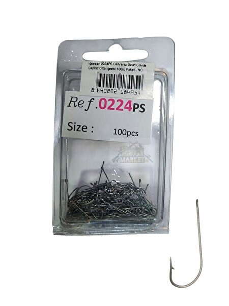 İğnesan 0224PS Galvaniz Uzun Gövde Çapraz Olta İğnesi 100'lü Paket - NO-4