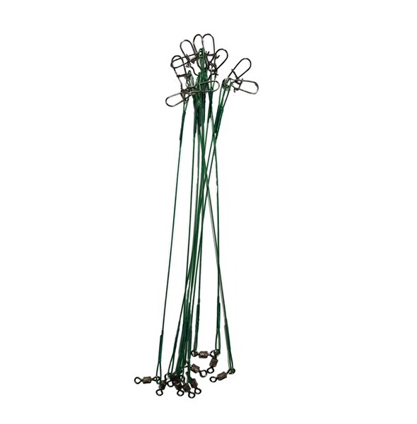 Powerex 15 CM Klipsli Bilyeli Fırdöndülü Çelik Turna Çinekop Teli 10'lu Paket