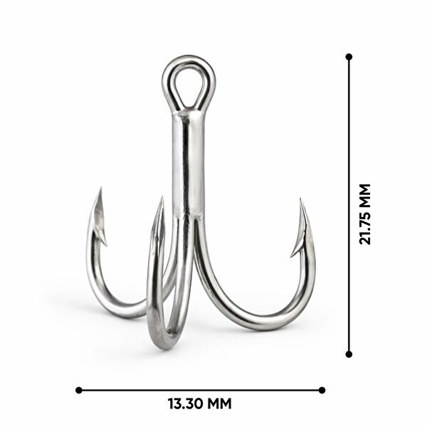 Fishack 3210 Nikel Kaplama Üçlü Olta İğnesi No: 5 10 Adet