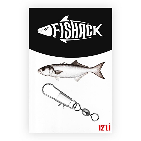 Fishack Paslanmaz 12'li Klipsli Fırdöndü Gümüş No: 5